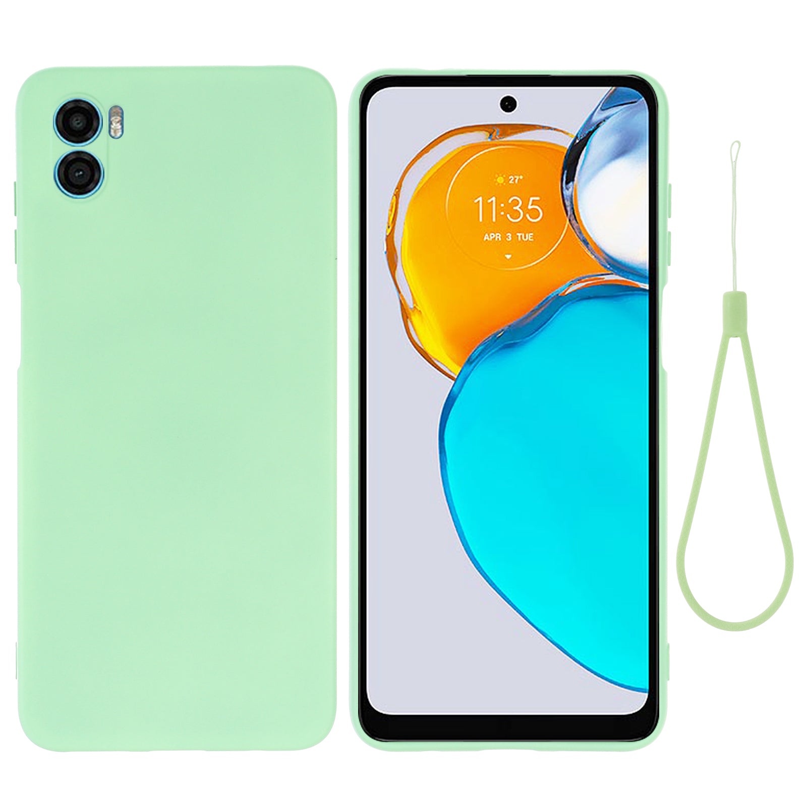 Til Motorola Moto E22s 4G flydende silikonetui Ridsefast mobiltelefoncover beskytter med rem Til Motorola Moto E22s 4G flydende silikonetui Ridsefast mobiltelefoncover beskytter med rem